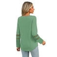 thumbnail image 6 of TEMOFON Blouses for Women Dressy Casual Long Sleeve Shirts V Neck Fall Trendy Tops Womens Clothes Lace Sleeve Tunic Tops Sweatshirts Pullover T Shirts, 6 of 8