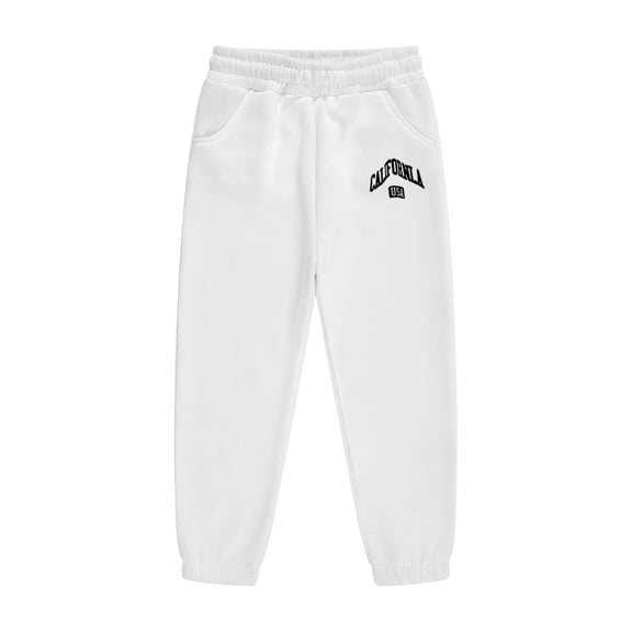 CAIVO Kids Jogger Pants Letter Prints Girls Boys Comfortable Athletic Casual Sportswear Trousers Breathable Slacks