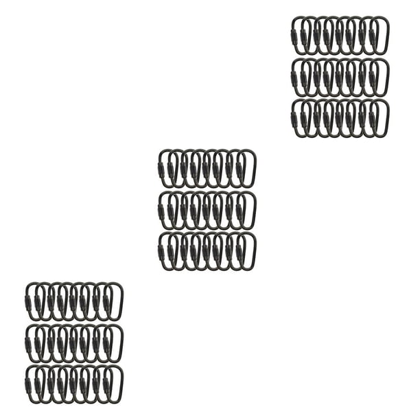Toystoory 24 Piezas D Anillo Mosquetón de Bloqueo Llavero Mini Ganchos Mosquetones Clips Llavero Suministros Viajar Negro Type1 NO1