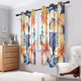 thumbnail image 6 of Tropical Floral Pattern Semi Sheer Curtains for Living Room Bedroom Set of 2 Insulated Window Drapes, 6 of 6
