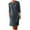 Dark Gray, variant on Turilly Womens Spring And Summer V-Neck Solid Cotton And Linen Casual Pocket Long Sleeved Dress