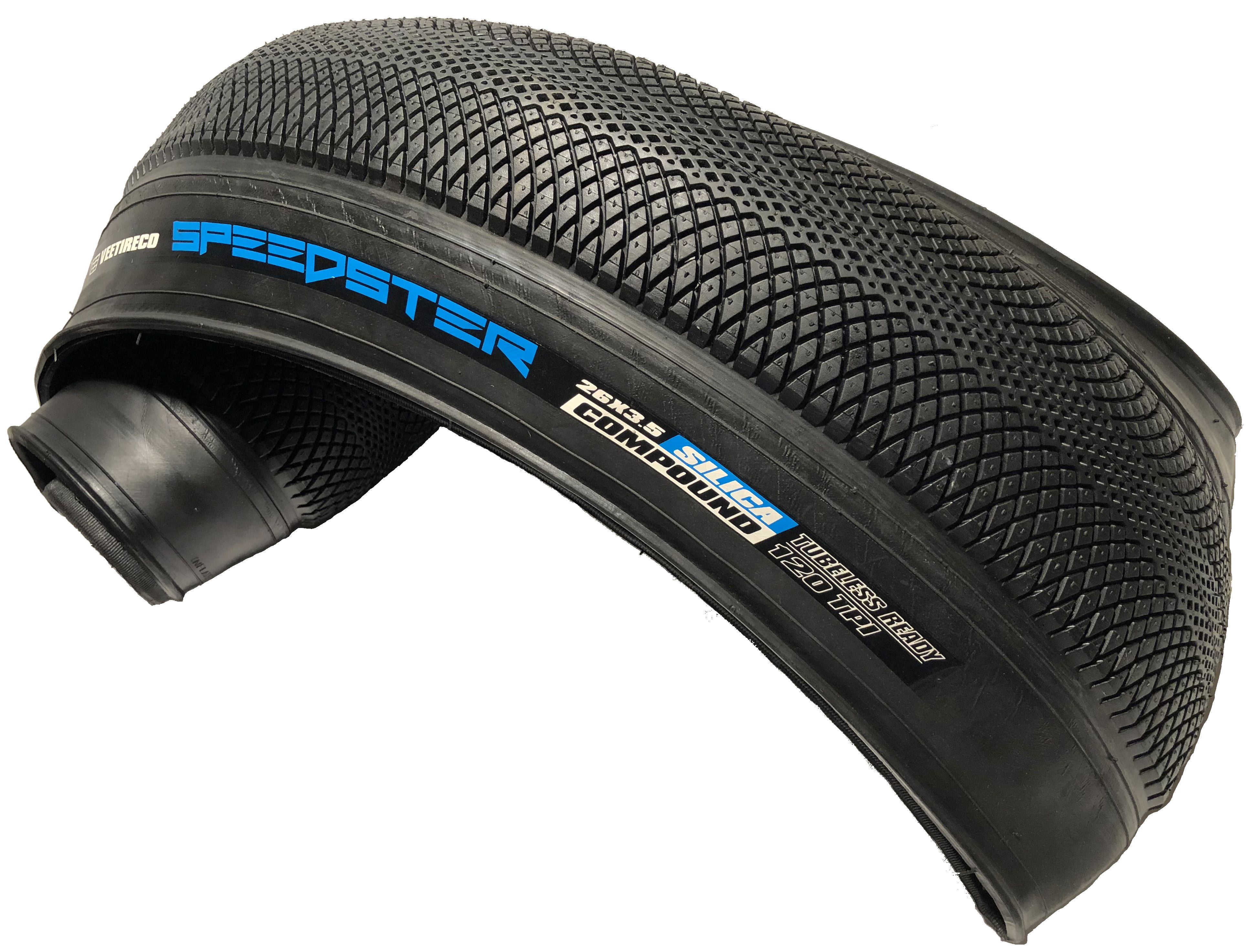 Pair of Vee Tire 26x3.5 Speedster Pair of Fat Tires Folding Bead Silica Compound