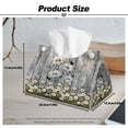 thumbnail image 7 of COEQINE PU Leather Facial Tissue Holder Napkin Tissue Organizer Rectangular Decorative Holder 7.95X4.92X4.52 Inch for Bedroom Dresser Nightstand Dining Table, Daisy Butterfly Wood Grain, 2 PCS, 7 of 7