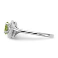 thumbnail image 4 of 14K White Gold Ring Band with Stones (08) August Peridot Oval Green Diamond Round, Size 6, 4 of 5