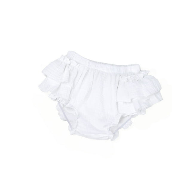 SUXIAN Kids Pants Baby Girls Boys Solid Spring Summer Shorts Ruffle Comfortable White L