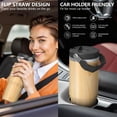 thumbnail image 5 of 30oz Tumbler with Handle, Insulated Stainless Steel Cup with Flip Straw Lid, Leak-Proof & Cup Holder Friendly for Travel and Sports ,Wood Print, 5 of 6
