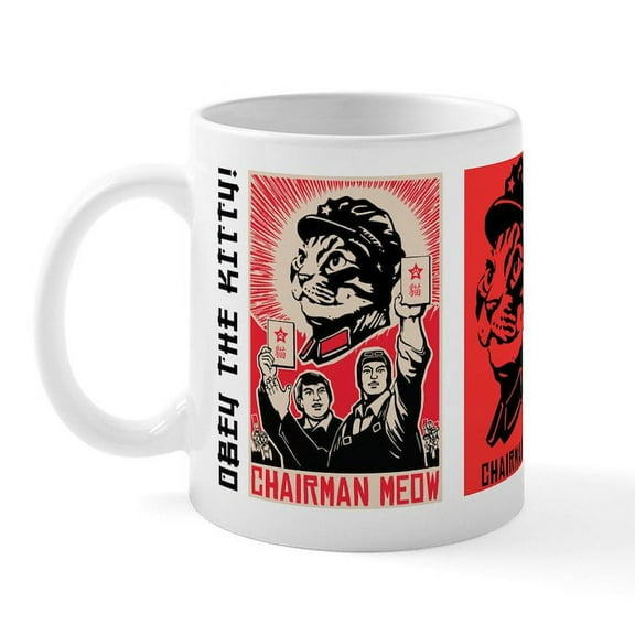 CafePress - Chairman Meow Cat Revolution Coffee Mug Mugs - 11 oz Ceramic Mug - Novelty Coffee Tea Cup