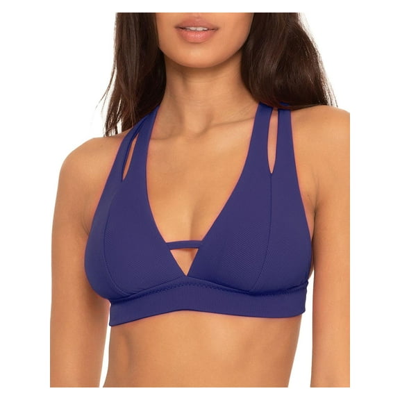 Becca by Rebecca Virtue Womens Plunge Halter Bikini Swim Top