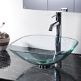 thumbnail image 2 of Aquaterior Bathroom Tempered Glass Vessel Sink Natural Clear Square Shape Transparent Basin, 2 of 10