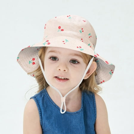 

Hunpta Hats For Kids Adjustable Chin Strap Sun Protection Hats Summer Spring Sun Hat Cute Cartoon Outdoor Beach Bucket Cap