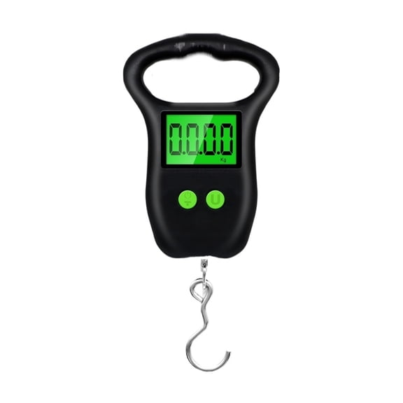 Portable Hand Held Digital Lugga Scale, 50Kg 10g Fish Hook Hanging Scale Measuring Tape BackLight LCD Display ,Simple Operation