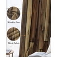 thumbnail image 3 of Brown Wooden Grain Blackout Curtains for Bedroom Living Room Darkening Curtains 90 Inch Farmhouse Vintage Stitching Art Black Out Window Curtain Privacy Window Treatment Grommet Drapes 52"x90"x2, 3 of 9