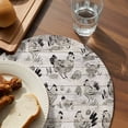 thumbnail image 3 of Vintage Rooster Farmhouse Round 13 Inch Placemats Set of 8, Grey Wooden Farm Animals Striped HeatResistant Non Slip Place Mats for Dining Table, Wipeable Braided Kitchen Table Mats for Housewarming, 3 of 9