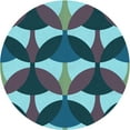 thumbnail image 1 of Ahgly Company Indoor Round Patterned Dark Blue Grey Blue Area Rugs, 6' Round, 1 of 6