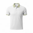 thumbnail image 4 of Men's Polo Shirts Short Sleeve Casual Polo T Shirt Color Block Slim Fit Breathable Golf Shirts with Pocket Big and Tall Sizes S-5XL White, 4 of 5