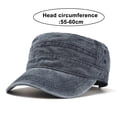 thumbnail image 6 of Xinwanna Military Cadet Cap for Men Women Unisex Washed Cotton Flat Top Hat Adjustable Baseball Cap for Outdoor Sports Activities (Black,One Size), 6 of 13
