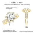 thumbnail image 5 of Rosec Jewels Lab Diamond Engagement Ring Women (2 Carat, 8 mm - EF-VS Grade) - Floral Statement Ring with Jewelry Box, 14K Yellow Gold, US 7.00, 5 of 8