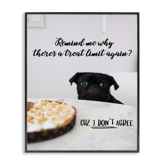 Stupell Industries Contemporary Treat Limit Funny Dog Black Framed Giclee Art, 11 x 14, by Ziwei Li