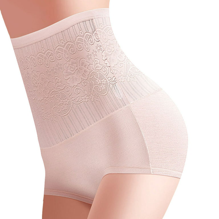 Women's High Waist Shapewear Panties Tummy Control Butt Lifting Underpant L  Lotus Root Starch