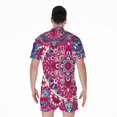 thumbnail image 2 of Pink Teal Bohemian Mandala Pattern Short Sleeve Men'S Rompers Casual Summer Jumpsuits Outfit, 2 of 4
