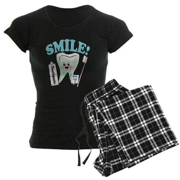 CafePress - Dentist Dental Hygienist Teeth Women's Dark Pajama - Women's Short Sleeve Print T-Shirt and Pants Dark Cotton Pajama Set