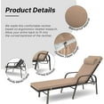 thumbnail image 4 of ALAULM Patio Chaise Lounge Sets Outdoor Armchair Recliner Rattan Adjustable Back 3 Pieces Cushioned Patio Folding Chaise Lounge with Folding Table, 4 of 8