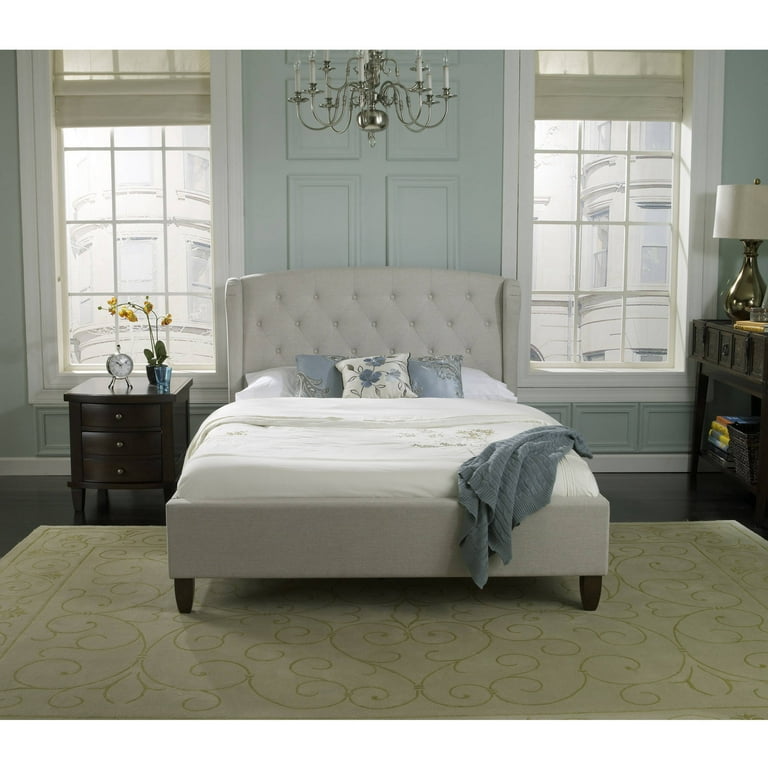 Taupe upholstered bed deals