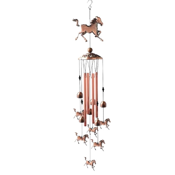 Copper Horse Wind Chime for Garden Patio Outdoor Melodic Decoration