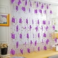 thumbnail image 3 of 1 PCS Vines Leaves Tulle Door Window Curtain Drape Panel Sheer Scarf Valances Polyester Curtains,Purple,Mixed Materials, 3 of 3