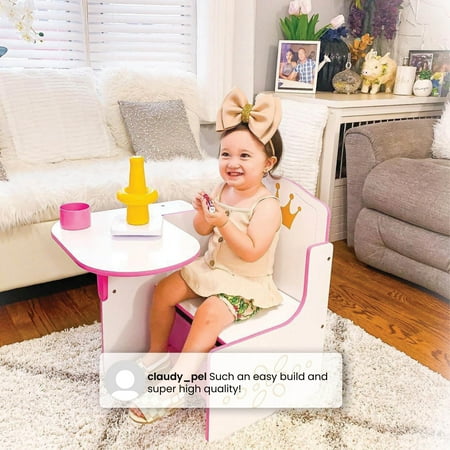 Delta Children Princess Crown Task Chair Desk with Storage Bin, Greenguard Gold Certified