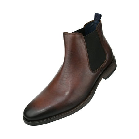 Perforated Wing Tip - Asher Green Full Grain Leather High Top Chelsea Boot with Perforated Wing Tip Detail Style AG6211