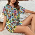 thumbnail image 4 of Wukai Cute Dogs Collage Print Women's Pajama Set - Short-Sleeve Top and Shorts with Elastic Waistband and Pockets for Loungewear, Yoga, and Casual Wear-XX-Large, 4 of 6