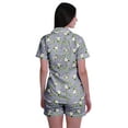 thumbnail image 4 of Moomaya Button Up Pjs For Women Cotton Shorts Shirt Set Notch Collar Sleepwear, 4 of 6