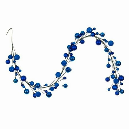 Vickerman N250102 6 ft. Blue Ball Branch Garland - 1-2 in.