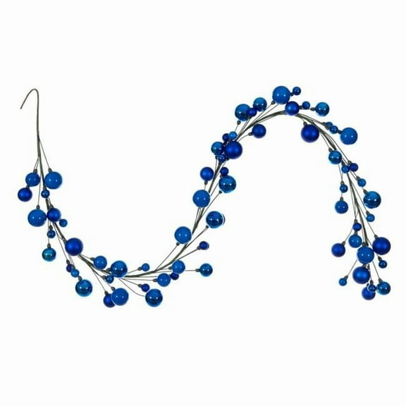 Vickerman N250102 6 ft. Blue Ball Branch Garland - 1-2 in.