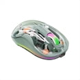 thumbnail image 1 of Ratón Inalámbrico Bluetooth 2.4G USB Transparente Magnético Recargable Ratón Silencioso con Lámpara LED Ratón para Computadora Portátil PC C, 1 of 5