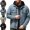 Gray, variant on Men's Fake Two-Piece Hooded 100%Denim Jacket Winter Casual Layered Outerwear Coat Size S-2XL Black Size 2XL