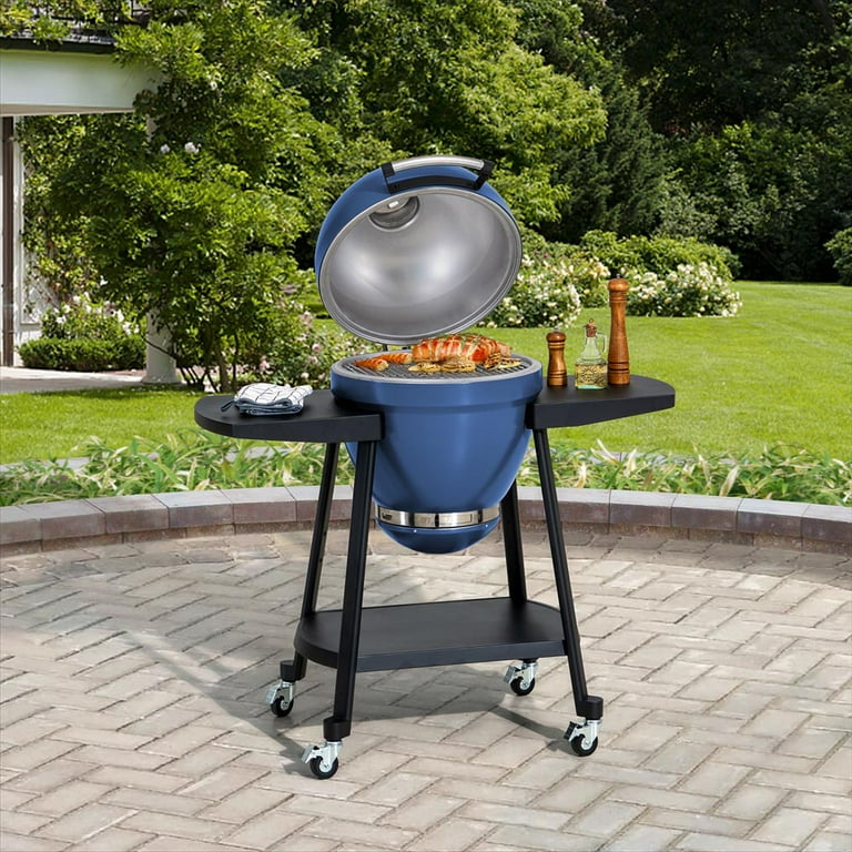 SUNJOY 20 inch Charcoal Grill, Egg-shaped Outdoor Grill with Pizza