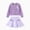 Purple, variant on PatPat Outfit Set Heart Graphic Long Sleeve Top and Houndstooth Skirt Set 2 Piece Kids Clothes 4-12Y