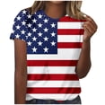 thumbnail image 2 of Qingpeng 4th of July Patriotic T Shirts for Women Summer Star Print Shirts Women's Independence Day Short Sleeve Casual Tee Tops, 2 of 5