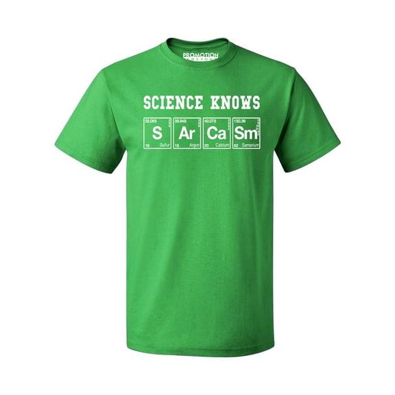 P&B Science Knows Sarcasm Men's T-shirt, Green, XL
