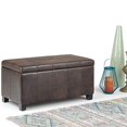 thumbnail image 2 of SIMPLIHOME Dover Banc Rectangulaire de Rangement à Dessus Relevable de 36 Pouces de Large en Similicuir Brun Vieilli Rembourré, Repose-Pieds Tabouret, Table Basse pour le Salon, la Chambre et la Chambre d'Enfant, 2 of 2