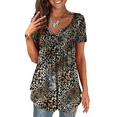 thumbnail image 1 of FOLUNSI Womens Plus Size Tunic Tops Short Sleeve Casual Floral Henley Shirts M-4XL, 1 of 5