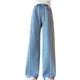 thumbnail image 2 of Cowsor Girls Baggy Jeans Distressed Denim Pants Elastic Waist Wide Leg Jeans for Girls Kids Loose, 2 of 7