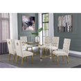 thumbnail image 2 of 7pc. 68" x 40" Glass Dining Set with 6 Chairs and Gold Stainless Steel, 2 of 5
