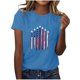 thumbnail image 1 of Blusas para las Mujeres Casual, Estampado Manga Corta Cuello Redondo Camiseta Top Hecho de Cómodo Estante de Imitación para Toda la Temporada de Uso Diario, Tops Cortos para las Mujeres, 1 of 7