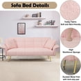 thumbnail image 5 of Futon Sofa Bed,Convertible Double Sofa Bed with Folding Armrests for Living Rooms and Small Spaces,Pink, 5 of 6