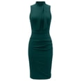 thumbnail image 7 of Admvng Womens Dress Summer Casual Solid Crew Neck Bow Detail Sleeveless Office formal Events Dresses, 7 of 7