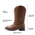 thumbnail image 2 of DREAM PAIRS Women's Cowboy Boots Mid Calf Cowgirl Boots Square Toe Chunky Heel Embroidery Stitched Western Boots, 2 of 7