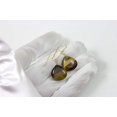 thumbnail image 2 of 14k Yellow Gold Tiger's Eye Earrings Golden Smooth Heart Teardrops Shimmery Striping Dainty Dangles Spyglass Designs, 2 of 3
